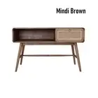 DRAPER MINDI WOOD/RATTAN CONSOLE TABLE/ HALL TABLE 1 DRAWER/SHELF MINDI BROWN
