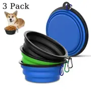3 Pack Collapsible Dog Bowls for Travel Portable Foldable Pet Dog Water Bowl