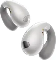 Ultra Open Ear Earbuds - Bone Conduction Headphones with Wireless Bluetooth, Clip on Headphones, Over-The-Ear Earbuds Comfortable for Fitness, Running, and Gym Workouts, Pearl White