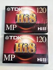 TDK Premium Hi8 Tapes Video Cassette 120 Min Pack of 2 New For Hi8 Camcorders