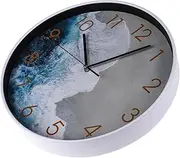 Abaodam Beach Theme Large Plastic Wall Clock Silent Mechanism for Outdoor Decor Suitable for Pool Patio Garden Bathroom No Battery Included