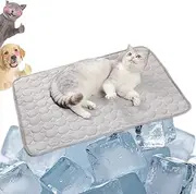 Furry Basics Dog Cooling Mat, Furrybasics Coolingmat, Summer Indoor Pet Cool Pad with Thickened Anti-Scratch Design, Washable Self-Cooling Ice Silk Mat for Dogs Cats (Grey,Medium)