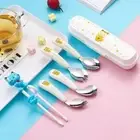Cartoon Cat Kids Training Chopsticks Tableware Suit Picnics Camping