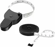 2 Pcs Body Tape Measure Retractable Measuring Tape, for Body Fabric Sewing Tailor Cloth Knitting Craft Measurement, Dual Sided 150cm Soft Tape Measur (Black)