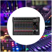 Mixing Console Live Studio Audio DJ Mixer Sound Board USB Interface 12 Channel