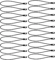 kokiya 20Pcs Bungee Cord with Hooks Tarp Tie Practical Elastic Heavy Duty Bungee Strap 25cm Length for Luggage Roof Bike Camping, Black