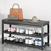 Stainless Steel Shoe Rack, Bench with Storage Space, Shoe Bench with seat, Shoe Rack to Save Space, Metal Shoe Cabinet, Bench with Shoe Rack, Shoe Rack with seat, Suitable for Foyer, Hallway