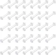 [D.Bella] Clear Cartilage Earring-20pcs 16G Clear Acrylic Bioflex Tragus Retainer Lip Rings Nose Studs Labret Monroe Ear Helix Earring Clear