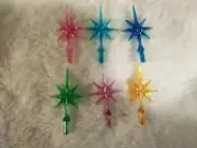 6 Aurora Snowflake Stars For Ceramic Christmas Tree. Toppers