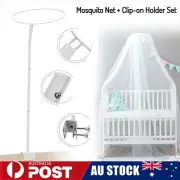 Mosquito Net Clip-on Holder Set Baby Cot Netting Canopy Drape Stand Accessory AU