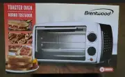 Brentwood TS-345B Black Stainless Steel 4 Slice Toaster Oven