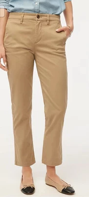J. Crew High Rise Girlfriend Chino Pants Womens Size 2 Khaki Brown Camel New NWT