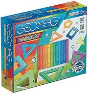 Geomag Rainbow Classic, 370, Magnetic Constructions and Educational Toys, 32 Pieces, Multicolor