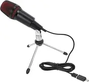 Kisangel 1Set Condenser Microphone for Streaming and Lectures High Sensitivity Pickup Stable Connection Desktop Use with Stand Black