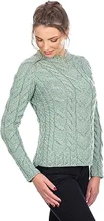 [SAOL] Ladies Irish Multi Cabled Raglan Super Soft Merino Wool Sweater