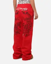 [ED HARDY] Ed Hardy Dragon Trackpants Red - Size M M Red