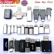 All Kind Adapter Converter Connector OTG USB A to C iPhone Micro HDMI MINI DP TF