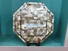 18'' Black Marble Chess Table Top Pietra Dura Inlay Children Game Kids c3