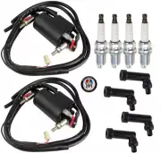 2x 102mm Ignition Coils With Spark Plug & Caps For Yamaha XJ650 (1980-1983)