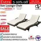 Gardeon 2pc Sun Lounge Wicker Lounger Outdoor Garden Loungers Sunbathing Chair
