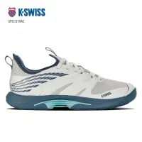 在飛比找momo購物網優惠-【K-SWISS】網球鞋 男鞋 灰白/藍 SPEEDTRAC