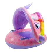 Baby Swim Ring Inflatable Seat with Sunshade(Purple)