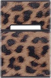 [Lorxilar] Cigarette Case Leather PU Magnetic Switch 20 Capacity King Size Push to Open Cigarette Case Holder,One Size,Brown