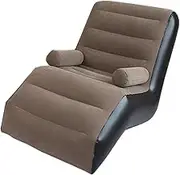 Foldable Inflatable Lounge Chair, Lazy Sofa, Seat, Air Bench for, Brown, as described