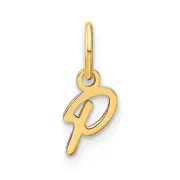 14K Yellow Gold Upper Case Letter P Initial Charm