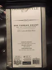 Hotel Style King 600 Thread Count Pillowcases Grey Pumice