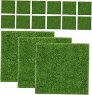 Gatuida 15pcs Artificial Grass Mat Realistic Faux Moss for Miniature Gardens Turf for Crafting Decor for Model Making and Dog Pee Pads