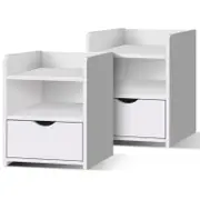 ALFORDSON 2x Bedside Table Hamptons White