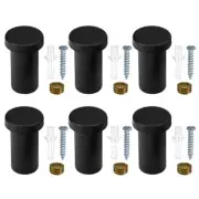 Pack of 6 Easy to Install Black Stainless Wall Hook Functional Towel Hanger