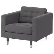 LANDSKRONA armchair, Gunnared dark grey/metal