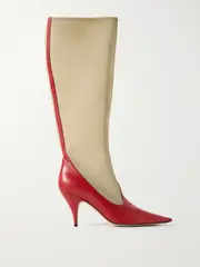 [The Row] The Row - Mesh And Leather Knee Boots - Red - IT42 IT 42 Red