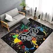 Capslpad Gaming Rug for Boys Room 120x180cm Machine Washable Gamer Controller Area Rugs Non-Slip 3D Printed Gamepad Kids Play Mat Short Pile Floor Carpet Rugs for Boys Teens Bedroom Living Room Decor