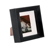 4 x 4 3D Box Frame Photo Picture Deep Display Shadow 2 x 2 Mount Black/Ivory