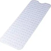 Extra Long Non Slip Bathtub Mat - 40 x 16 Inch Machine Washable Tub Mats with Suction Cups and Drain Holes for Bathroom
