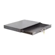 1U Locking Rack Mount Drawer Secure Steel Storage for 19" Network Server
