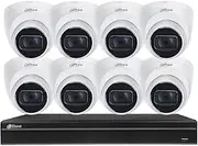 Dahua 4K(8MP) 8CH PoE Home Security Camera System, 8MP Startlight Outdoor PoE IP Cameras with Build in MIC, 4K 8-Channel NVR (NVR4208-8P-4KS2+IPC-HDW2831T-AS-S2(8PCS))