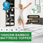 ALL SIZE 1000GSM Bamboo Fibre Pillowtop Mattress Topper Pad Underlay 2022 NEW