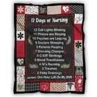 Nurse 12 Days of Nursing Fleece Sherpa Throw Sofa BLANKET Mother Day Gift
