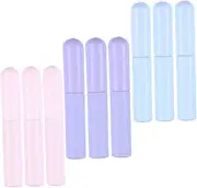 COMPUKAS 9 Pcs Silicone Lip Brush Applicator Set with Protective Caps Gentle Smudge Makeup Brush for Travel and Home Use for Lipstick and Concealer Application
