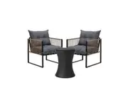Livsip Outdoor Patio Set Ice Bucket Black Table Rattan Bistro Setting 3pcs