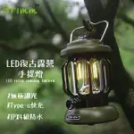 【格琳生活館】LED復古鐵道手提燈 吊掛露營燈 帳篷燈(USB充電式)