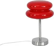 Fenteer Nordic Egg Pie Mushroom Table Lamp Modern Fashionable USB Table Lamp 3 Color Change Durable for Dresser Desk Lamp Bedside Living, red