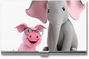 [RKJVB] Business Card Holder Elephant And Piggie Slim Business Card Case Professional Name Card Holders Purse Name Card Organizer Minimalist Pocket Card Cases for Men Women