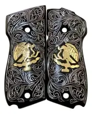 Cachas Smith And Wesson Caliber 9mm 39-2 65em Mexican Flag Grip MADE IN MEXICO