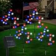 4th of July Decorations Solar Garden Lights, Outdoor Red Blue White Star Sola...