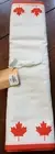 Pottery Barn Table Runner Canada Day White Red Maple Leaf NWT